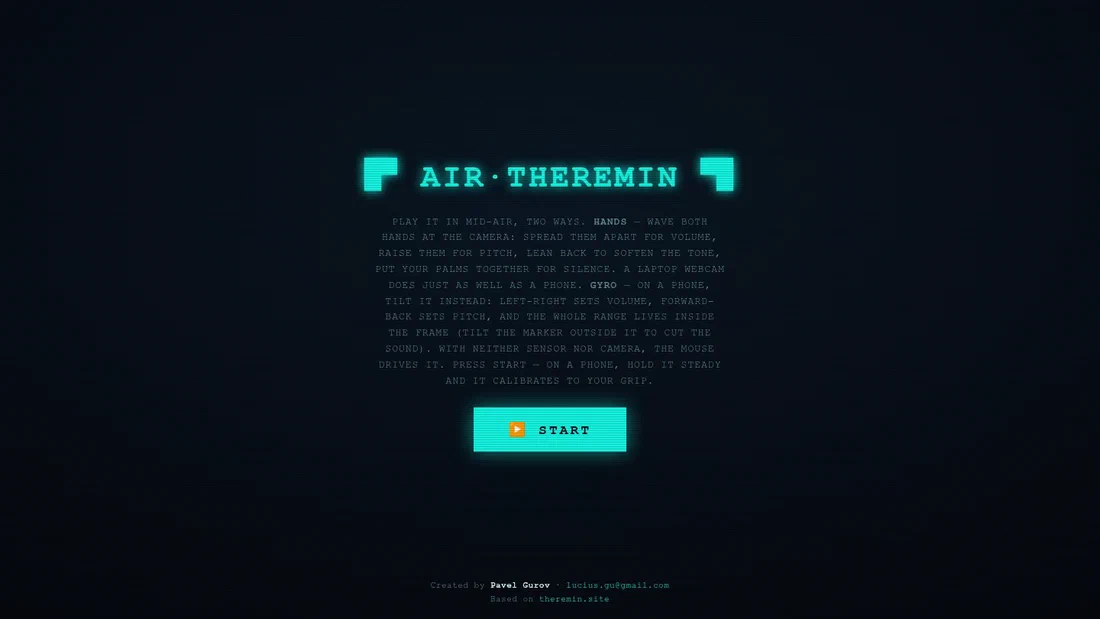 Скриншот: Air Theremin